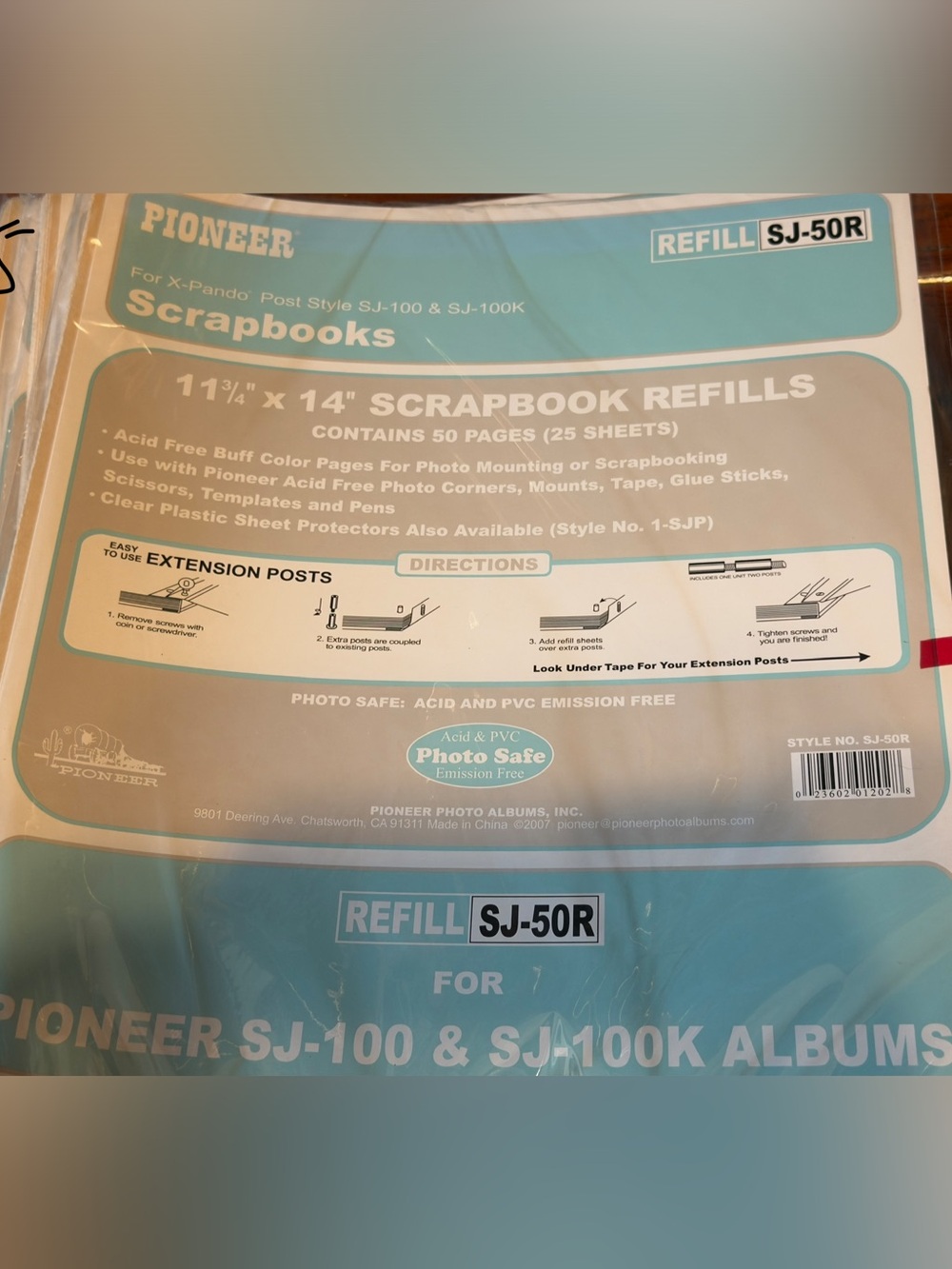 PIONEER SJ-50R Scrapbook Refills - Blue/Tan (15 pack)